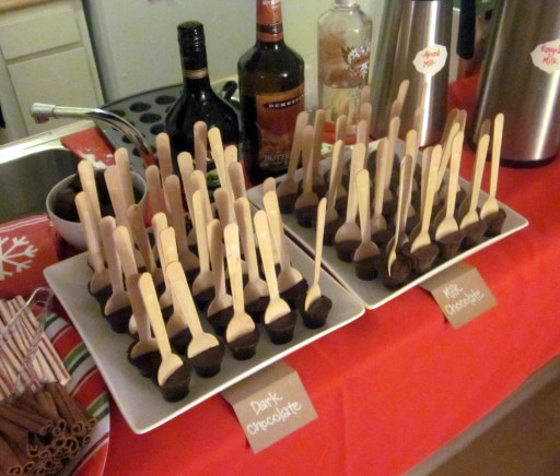 hot chocolate on a spoon