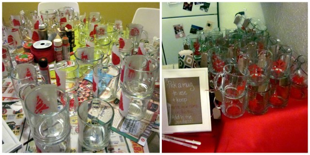 Painted holiday mugs